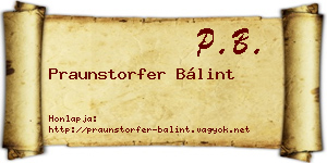 Praunstorfer Bálint névjegykártya